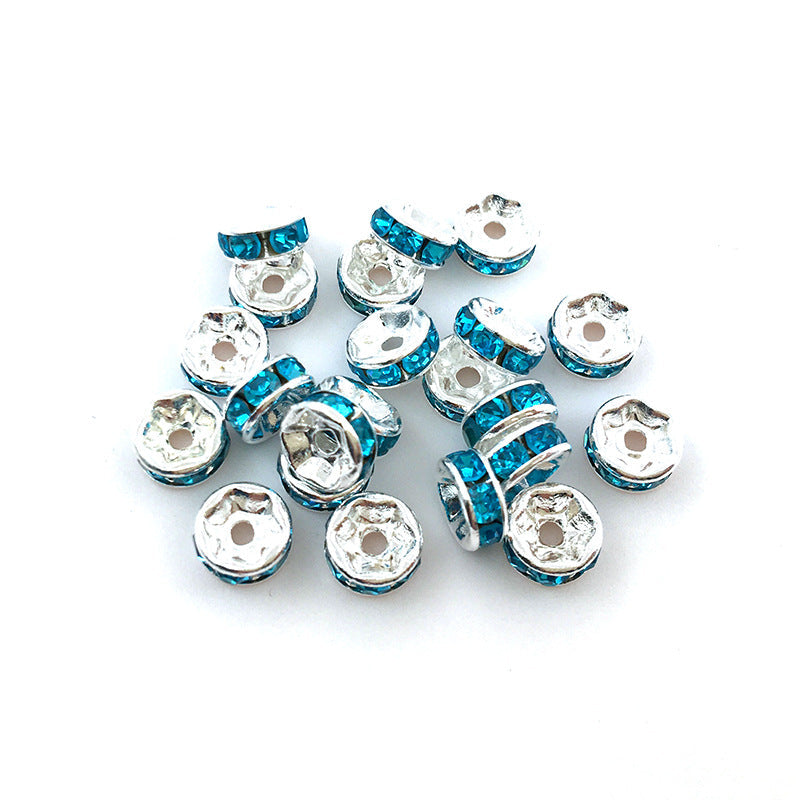 Venta al por mayor, 100 unidades/paquete, 8MM, accesorios de bricolaje, cuentas de aleación de anillo de perforación